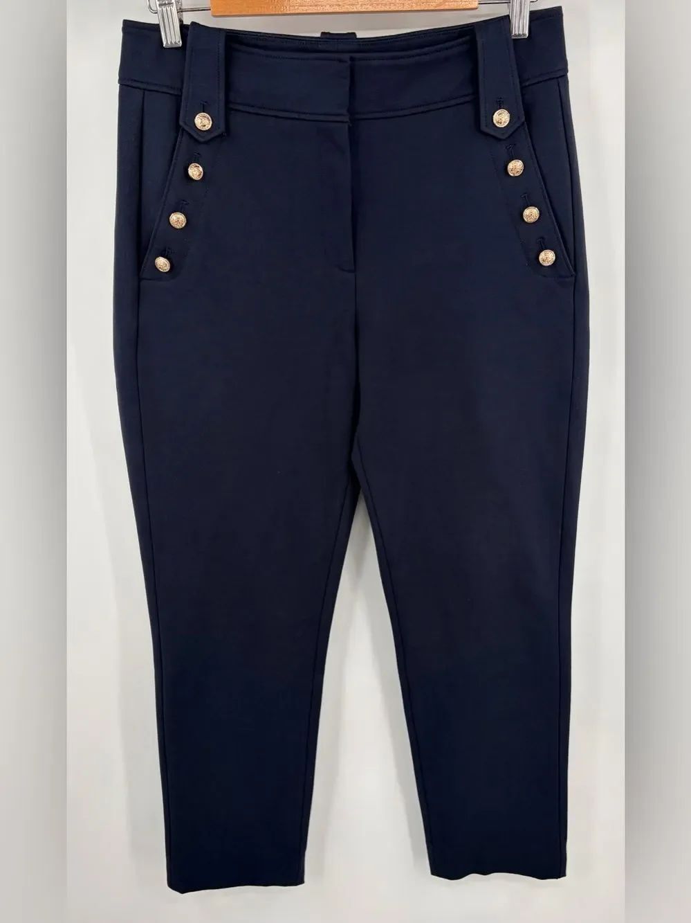 Quince ultra stretch ponte straight leg mariner navy pant women’s M old money